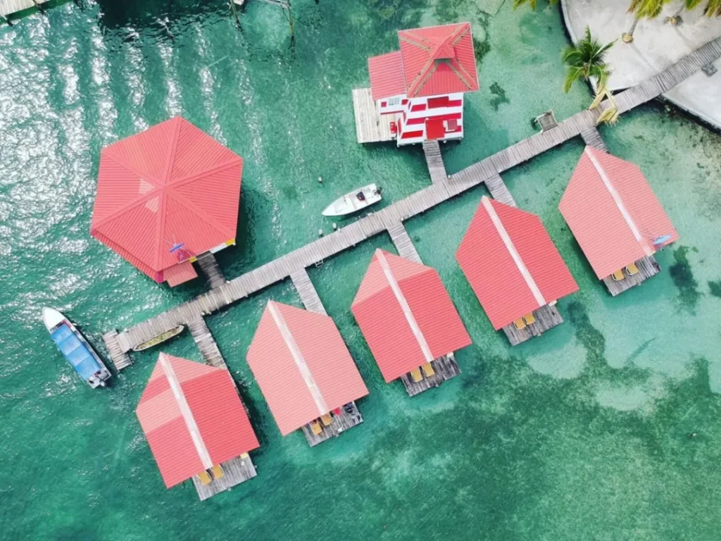 Overwater Bungalows in the caribbean